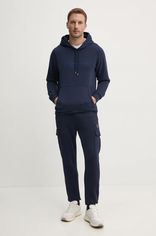 Hackett London pantaloni de trening din bumbac HM581282 bleumarin AW24