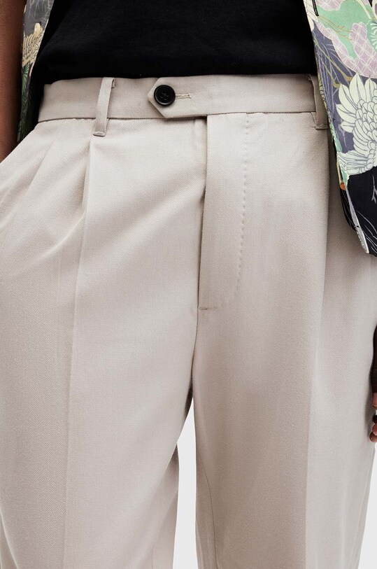 Odzież AllSaints spodnie z wełną TALLIS M002TZ beżowy