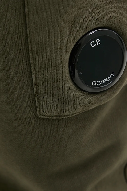 C.P. Company pantaloni de trening din bumbac verde 17CMSP062A006372R