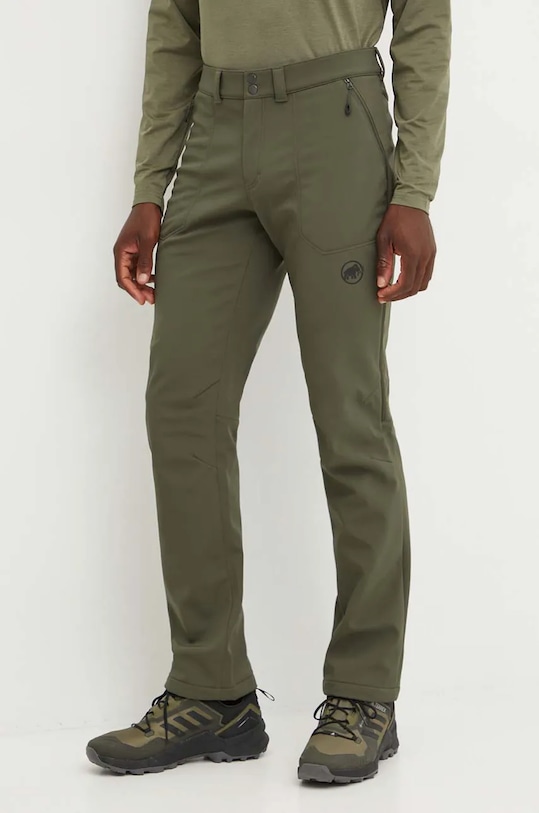 Mammut pantaloni sport Runbold Winter drept verde 1021.01380