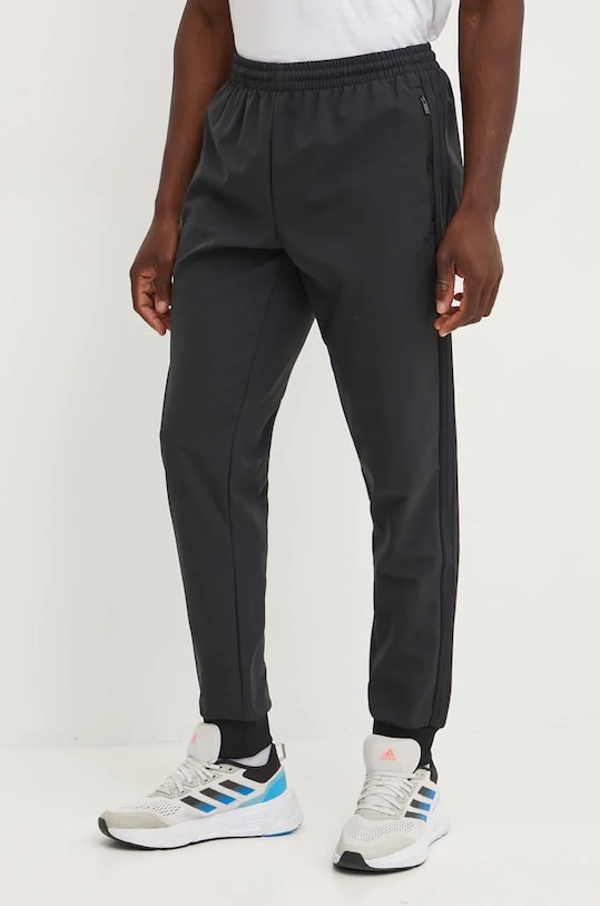 Παντελόνι adidas Originals πλεκτό ύφασμα μαύρο IW0997