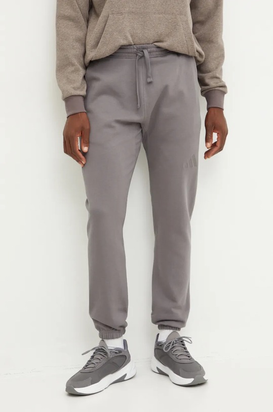 Bavlnené tepláky adidas All SZN bavlna sivá IY6562