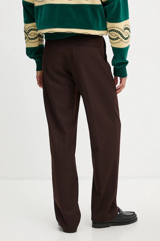 Îmbrăcăminte Drôle de Monsieur pantaloni din lana Le Pantalon Golfeur E.BP165.PL127.DBN maro