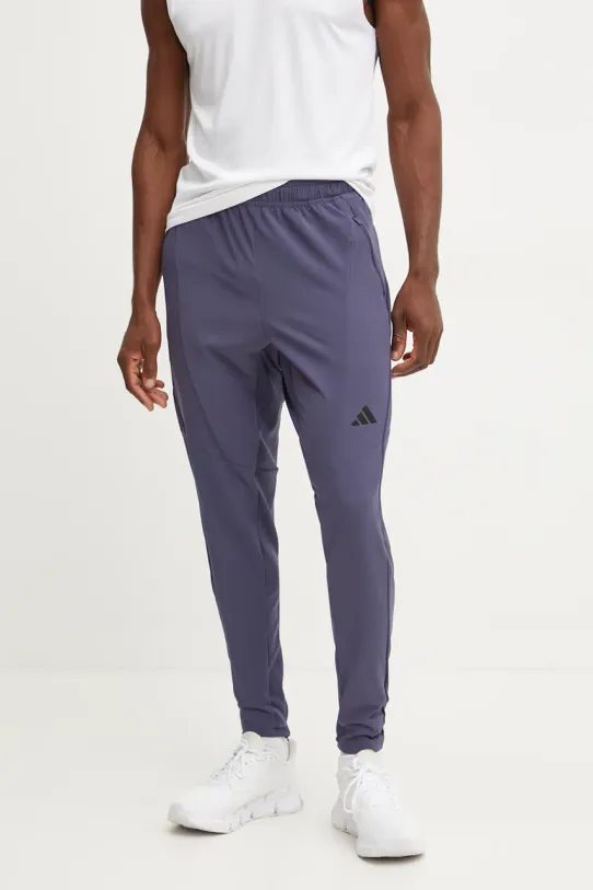 adidas Performance pantaloni de antrenament Designed for Training tricotaj albastru IY1126