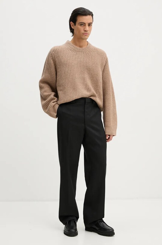 Won Hundred pantaloni din lana 3216.14221 negru AW24