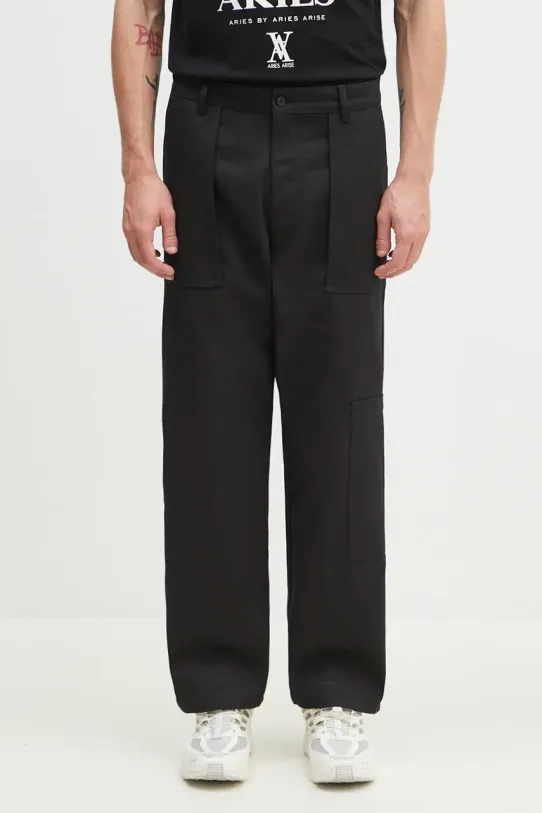 Βαμβακερό παντελόνι A-COLD-WALL* Console βαμβάκι μαύρο ACWMB302