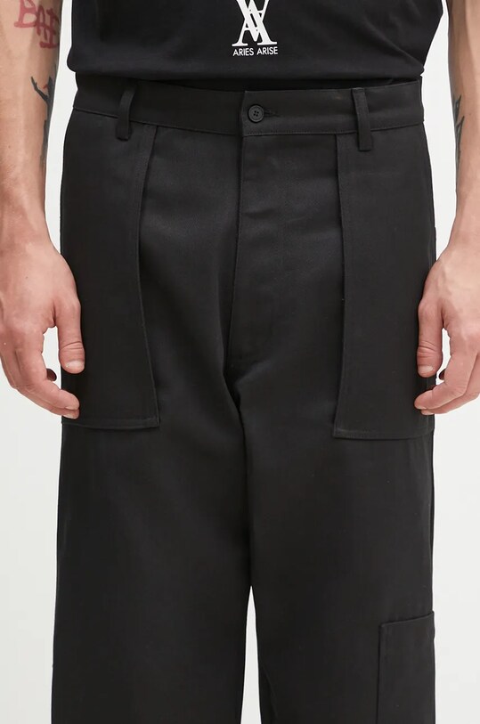 Βαμβακερό παντελόνι A-COLD-WALL* Console μαύρο ACWMB302