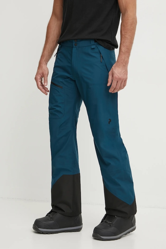 Lyžařské kalhoty Peak Performance Vertical Gore látka tyrkysová G80358