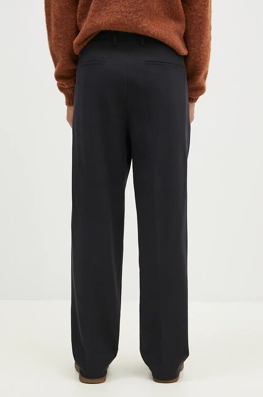Odzież Norse Projects spodnie z domieszką wełny Benn Relaxed Cotton Wool Twill Pleated Trouser N25.0395.9999 czarny