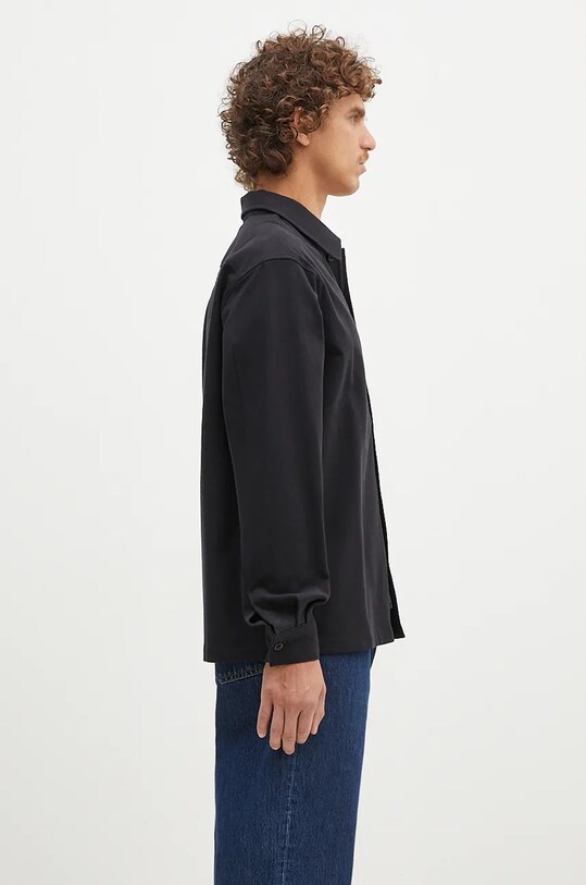 Norse Projects cămașă din lână Carsten Cotton Wool LS Shirt N40.0806.9999 negru AW24