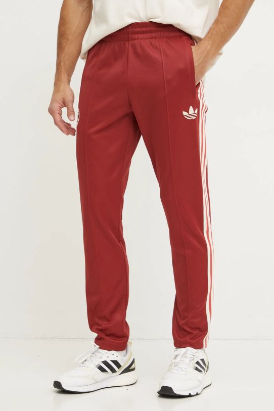 adidas Originals pantaloni de trening FC Bayern Munchen tricotaj rosu IY0048