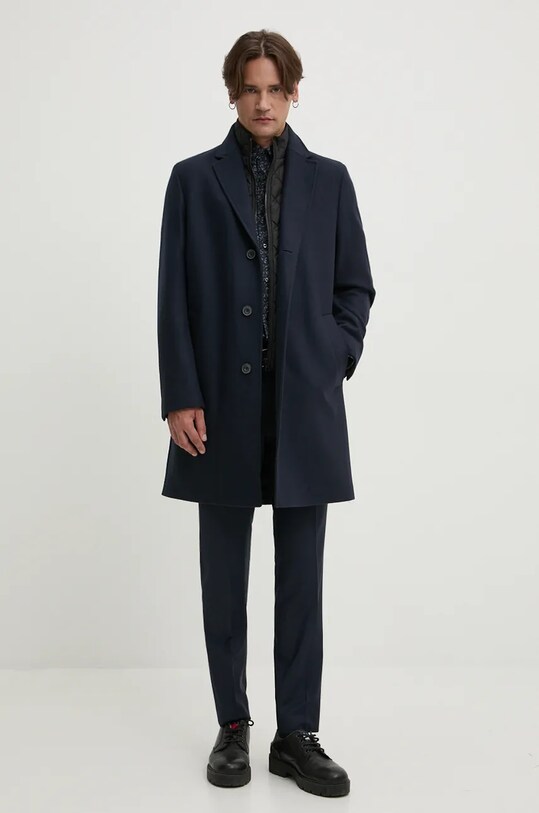 HUGO pantaloni de lana 50446520 bleumarin AA00