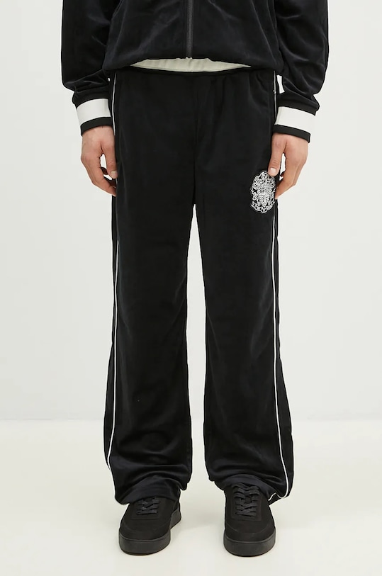 Billionaire Boys Club pantaloni de trening din velur Velour Track Pant tricotaj negru B24314