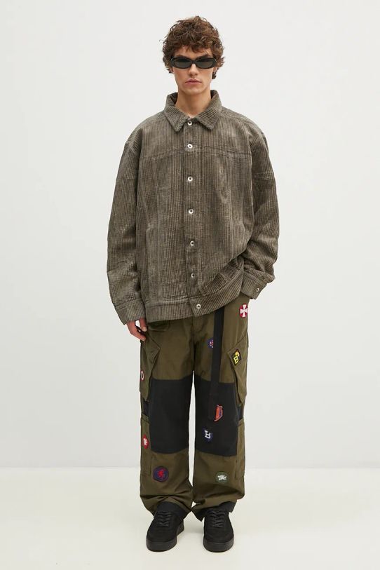 Хлопковые брюки Billionaire Boys Club Patch Cargo Pant B24315 зелёный