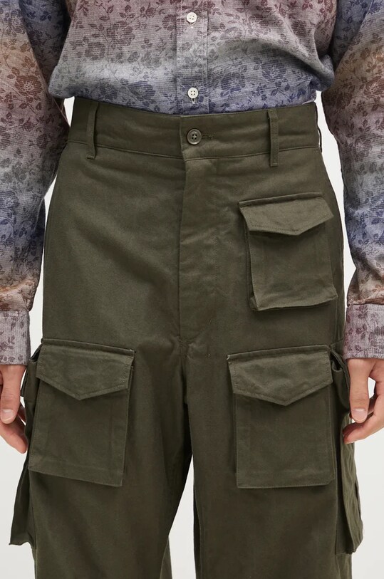 Bavlněné kalhoty Engineered Garments FA Pant zelená 24F1F016