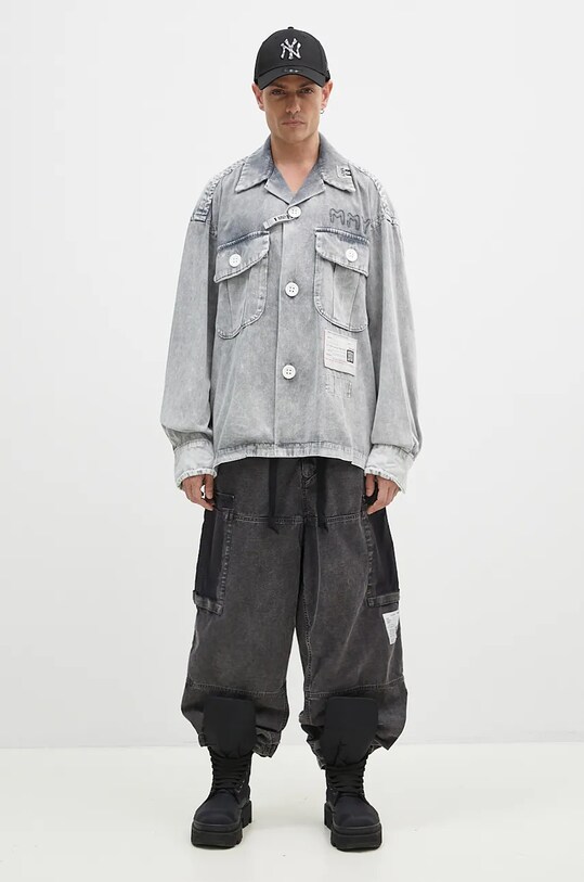 Maison MIHARA YASUHIRO spodnie bawełniane Satin Cargo J13PT171