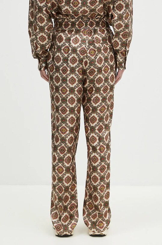 Îmbrăcăminte Drôle de Monsieur pantaloni de mătase Le Pantalon Renzo E.BP152.SE006.BG bej