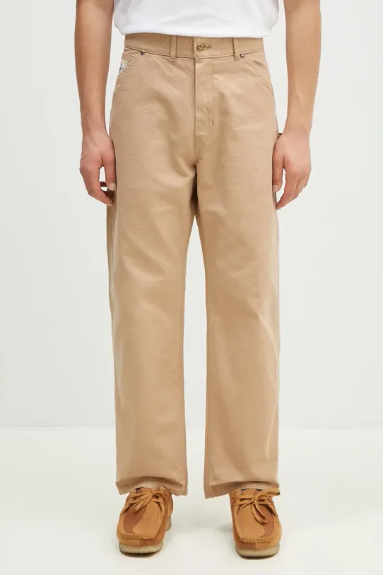 Βαμβακερό παντελόνι Human Made Washed Duck Work Pants βαμβάκι μπεζ HM28PT011