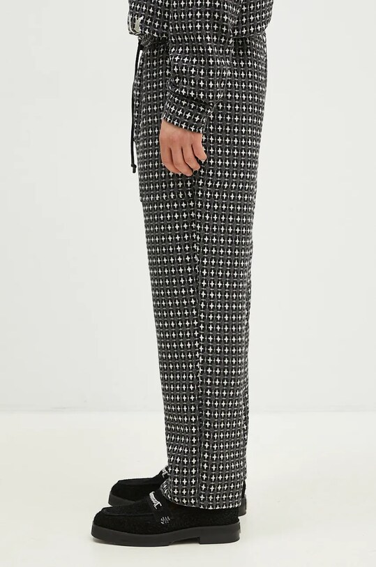 Kalhoty s příměsí vlny PLEASURES Cross Easy Pants P24F035 šedá AW24