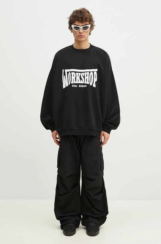 032C pantaloni de bumbac ''Overtime'' Cargo Pants F24.URW.1001.000 negru