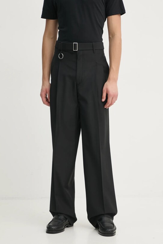Études Studio pantaloni din lana chinos negru H24MMTRO870