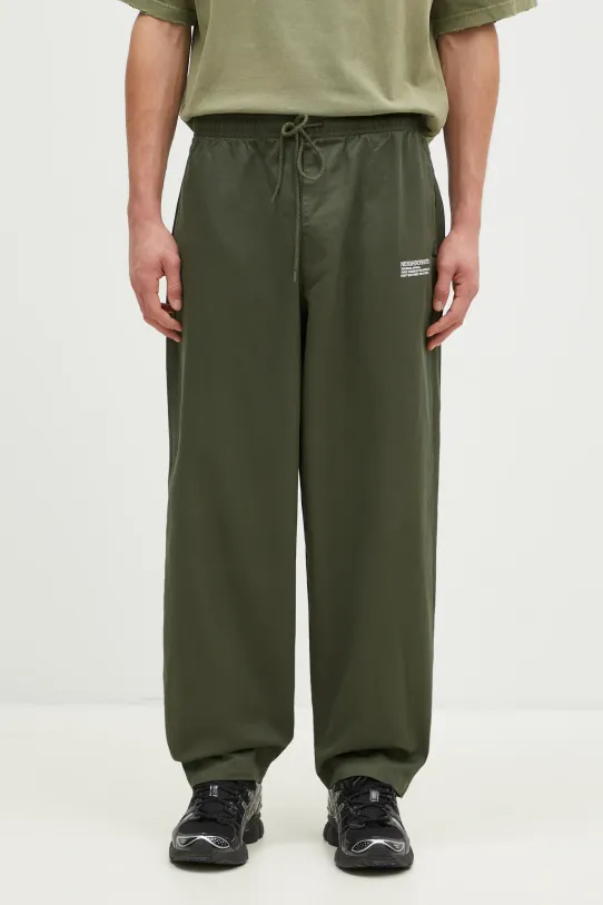 NEIGHBORHOOD spodnie bawełniane Easy Pants gładkie zielony 242TSNH.PTM02