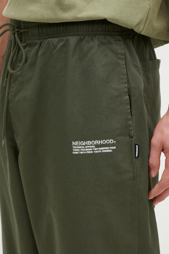 NEIGHBORHOOD pantaloni de bumbac Easy Pants verde 242TSNH.PTM02