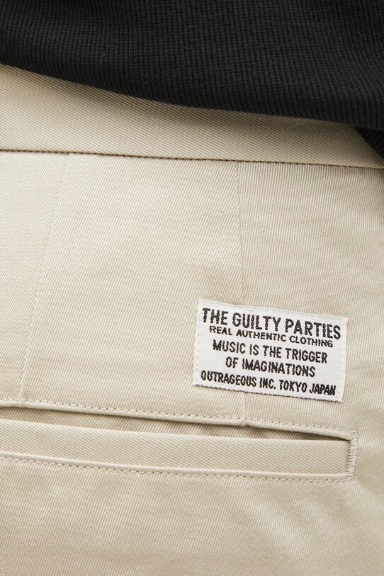 Pamučne hlače Wacko Maria Double Pleated Chino Trousers bež 24FW.WMP.PT02