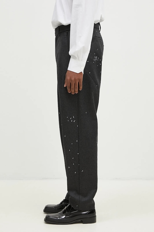 Вълнен панталон Undercover UC2D4508 сив AW24