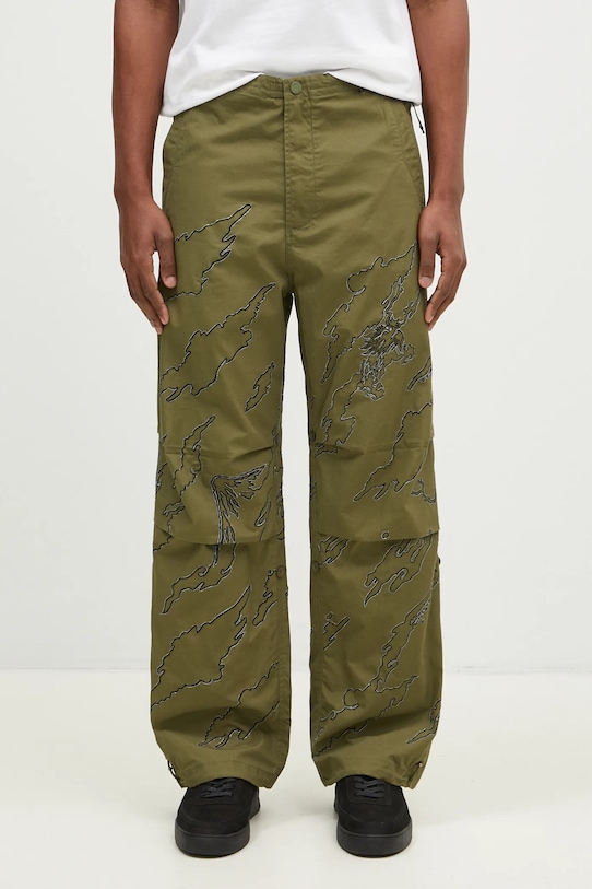 Maharishi pantaloni de bumbac Dpm: Sparse Bonsai Snopants drept verde 5340.OLIVE