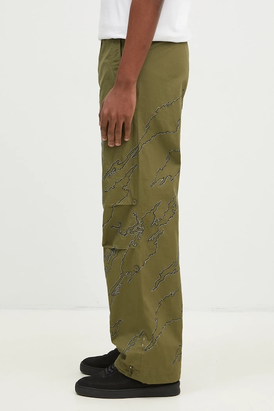 Maharishi pantaloni de bumbac Dpm: Sparse Bonsai Snopants 5340.OLIVE verde AW24