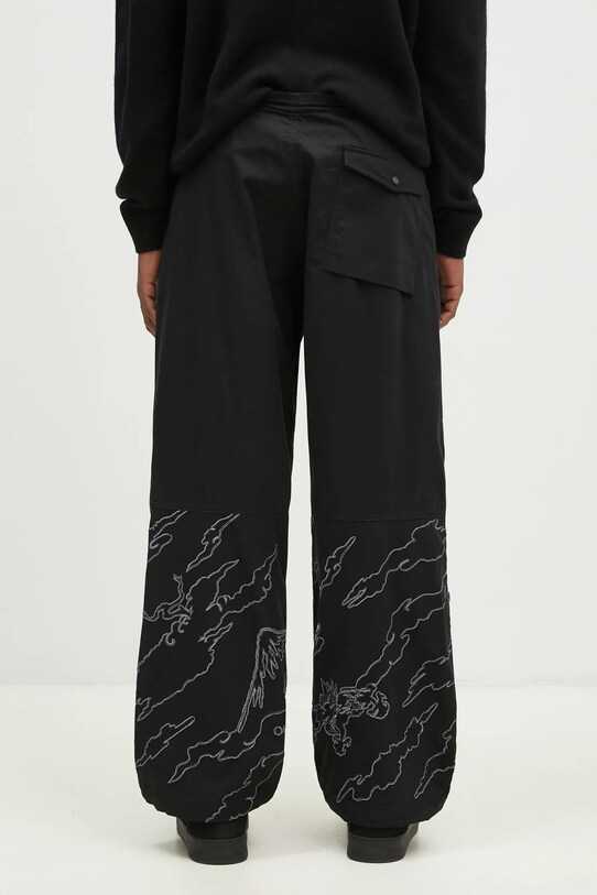 Îmbrăcăminte Maharishi pantaloni de bumbac Bonsai Landscape Loose Snopants 5346.BLACK negru