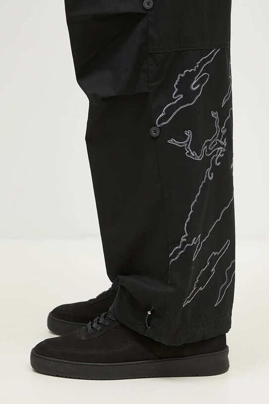 Maharishi cotton trousers Bonsai Landscape Loose Snopants black 5346.BLACK