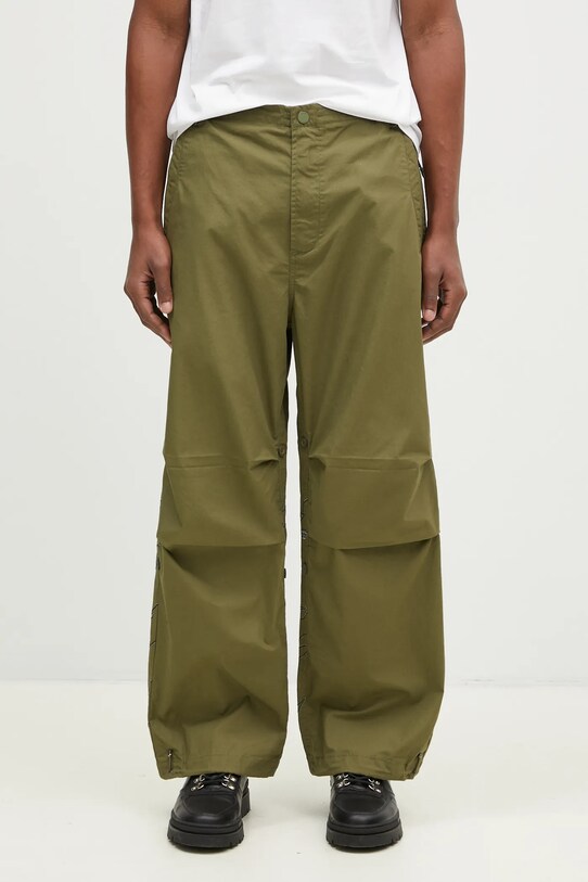 Хлопковые брюки Maharishi Bonsai Landscape Loose Snopants прямой зелёный 5346.OLIVE