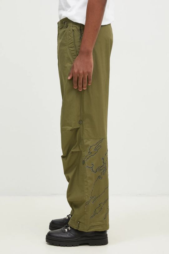 Βαμβακερό παντελόνι Maharishi Bonsai Landscape Loose Snopants 5346.OLIVE πράσινο AW24