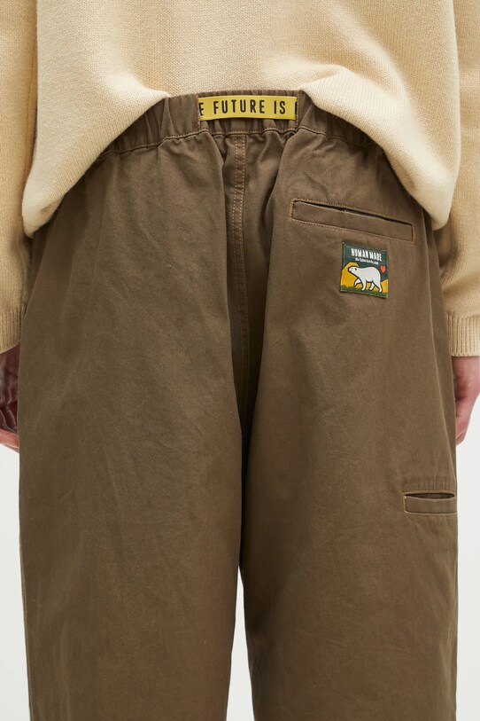 Памучен панталон Human Made Easy Pants зелен HM28PT018
