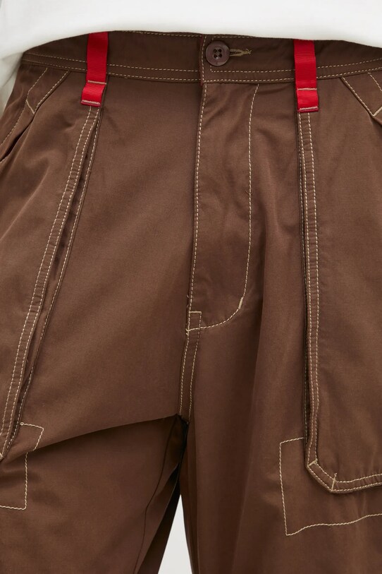 Kalhoty PLEASURES Public Utility hnědá P24W011