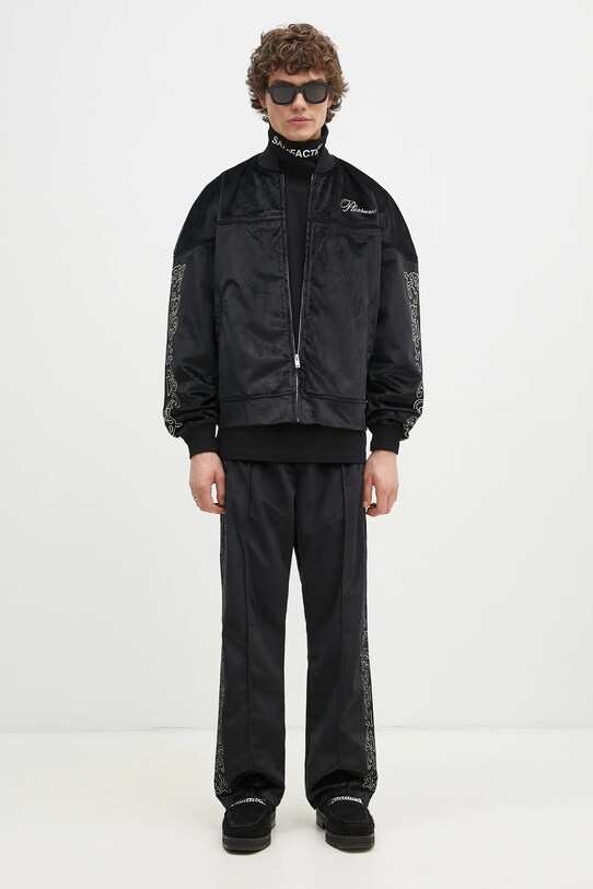 Спортивні велюрові штани PLEASURES Unquote Velour Track P24W028 чорний