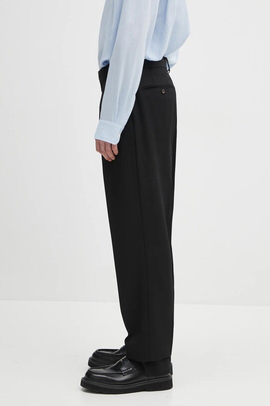 Vlnené nohavice Wacko Maria Pleated 24FW.WMP.TR02 čierna AW24