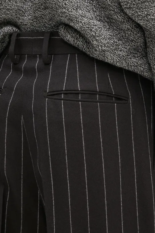 Vunene hlače Wacko Maria Double Pleated crna 24FW.WMP.TR21