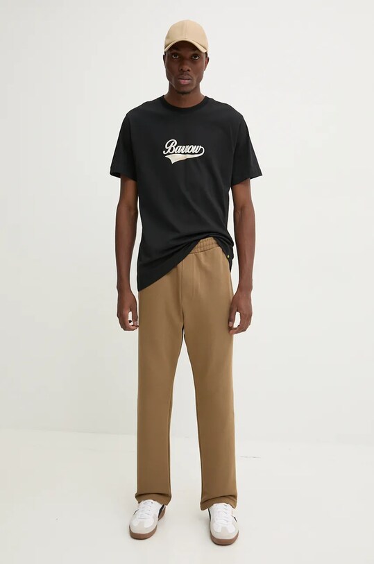 Barrow pantaloni de trening din bumbac maro F4BWUAFP140