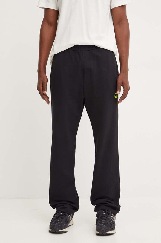 Barrow pantaloni de trening din bumbac F4BWUAFP140 negru AW24