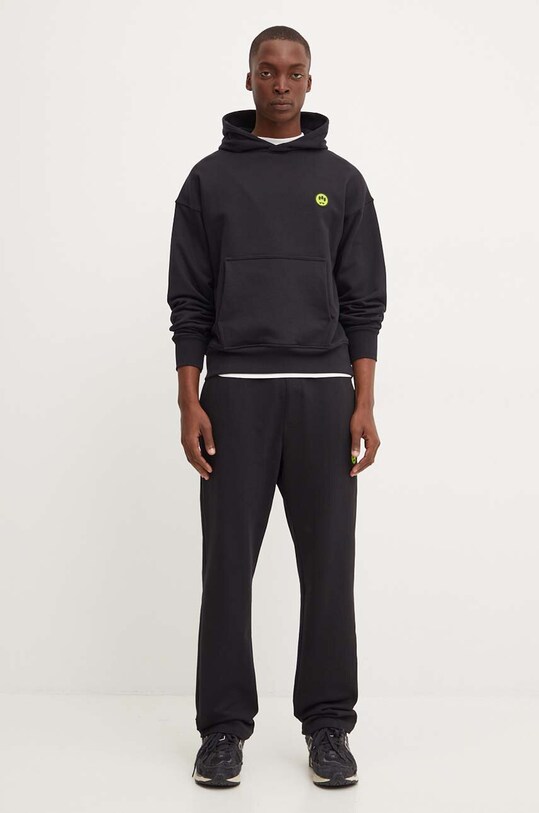 Barrow pantaloni de trening din bumbac negru F4BWUAFP140