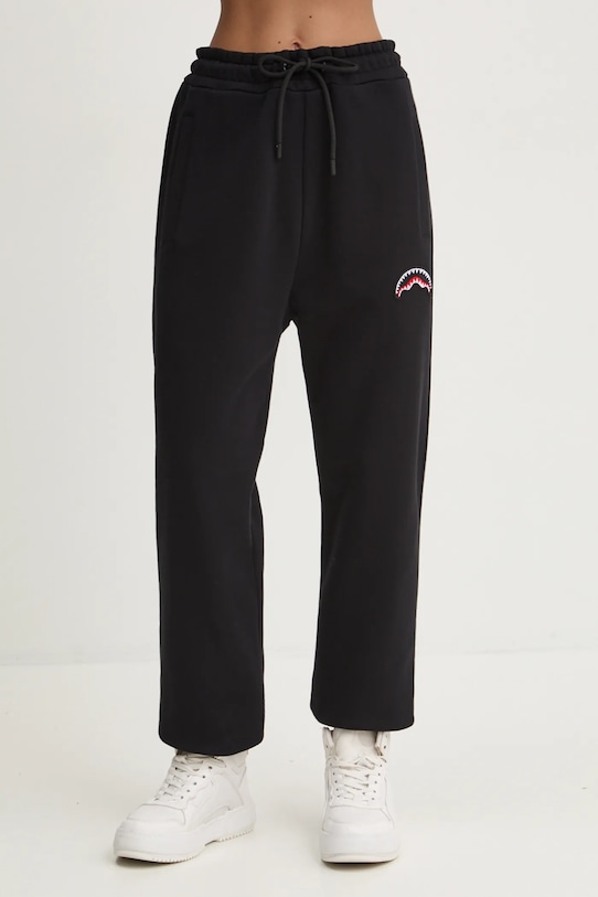 Sprayground pantaloni de trening din bumbac negru SP515