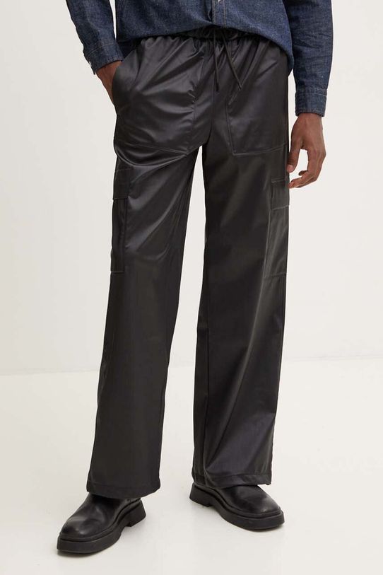 Παντελόνι Rains Cargo Rain Pants Wide W3 18990.84 μαύρο AW24