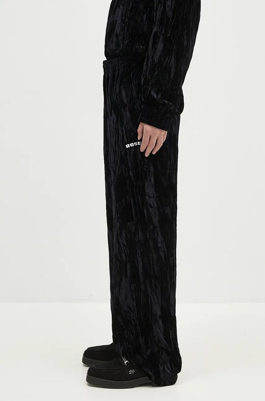 Martine Rose spodnie dresowe welurowe Wide Leg Trackpant 165WF04001 czarny AW24