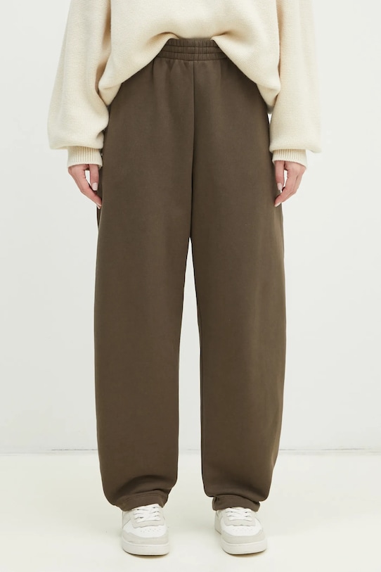 Βαμβακερό παντελόνι Pangaia 10001759 πράσινο AW24