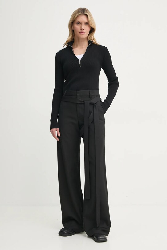 Heliot Emil spodnie z domieszką wełny czarny AW24.M.10.182.BLK01