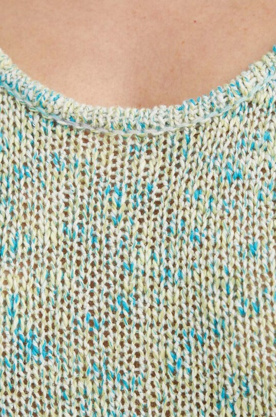 Φόρεμα από λινό μείγμα Samsoe Samsoe SAISHA F24200028 πράσινο