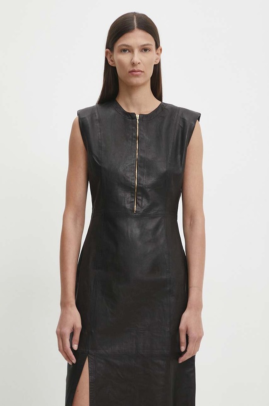 Bruuns Bazaar rochie de piele SoftBBAgathea leather dress negru BBW4183